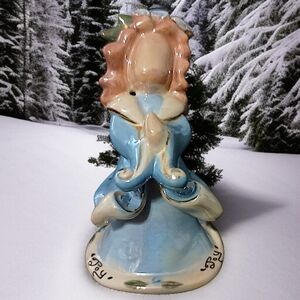 Blue Sky‎ Clayworks Angel Ornament Joy Heather Goldminc Christmas Blue Ceramic